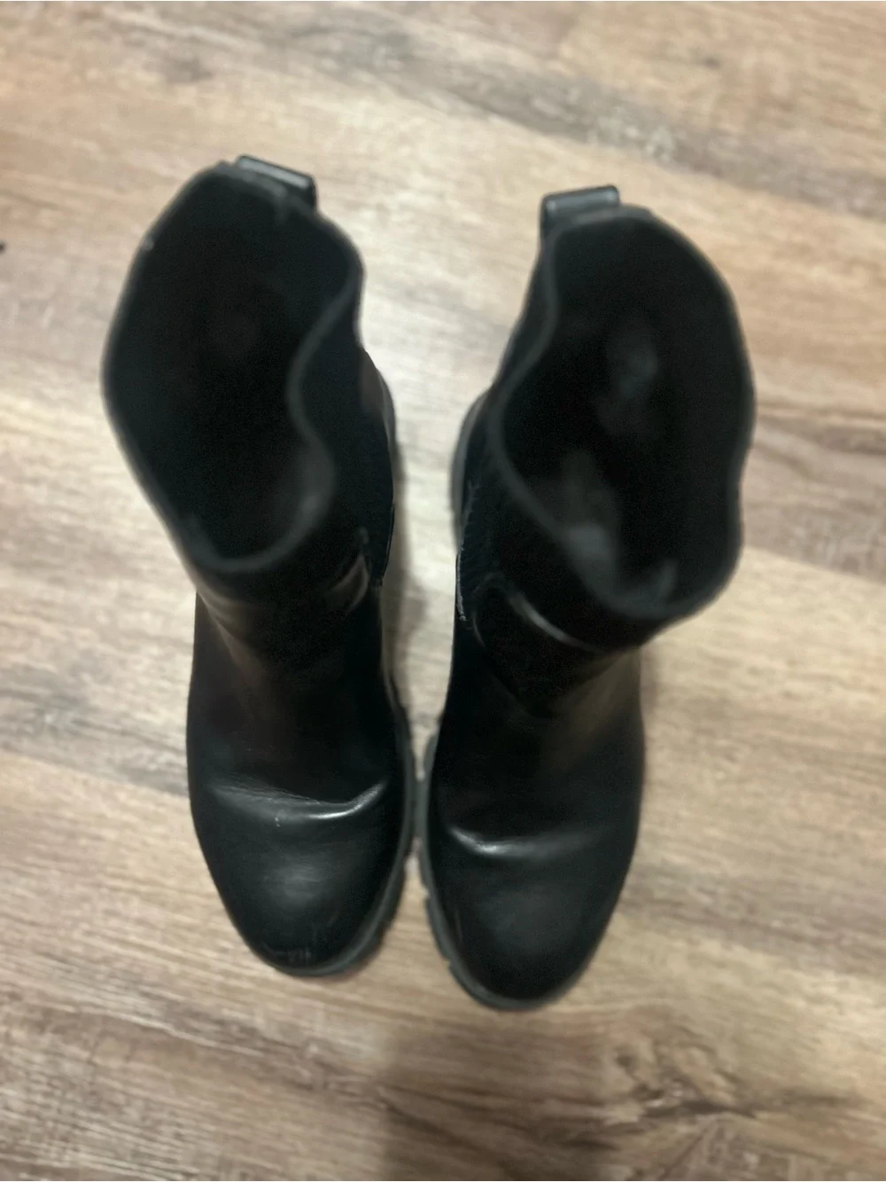 Black Chelsea Lug Sole Ankle Boots - Women